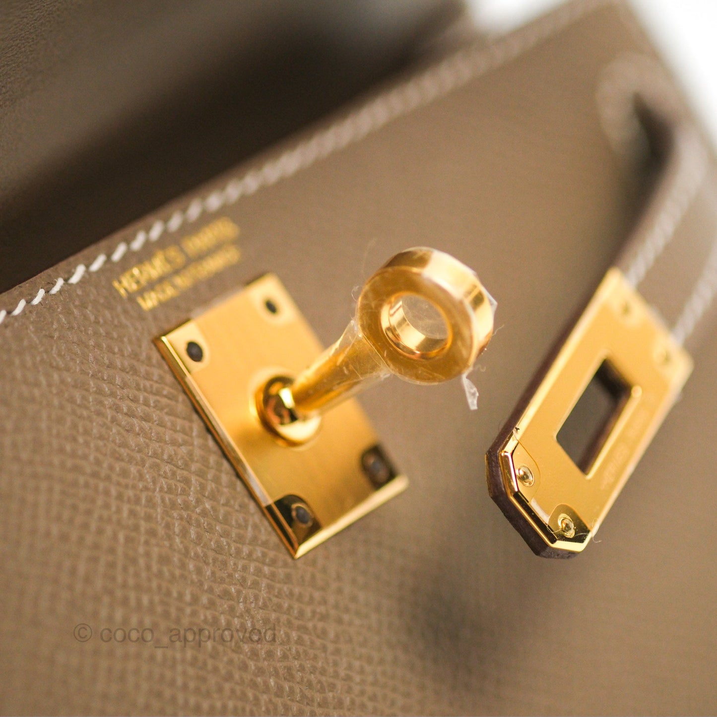 Hermès Mini Kelly II Etoupe Epsom Gold Hardware