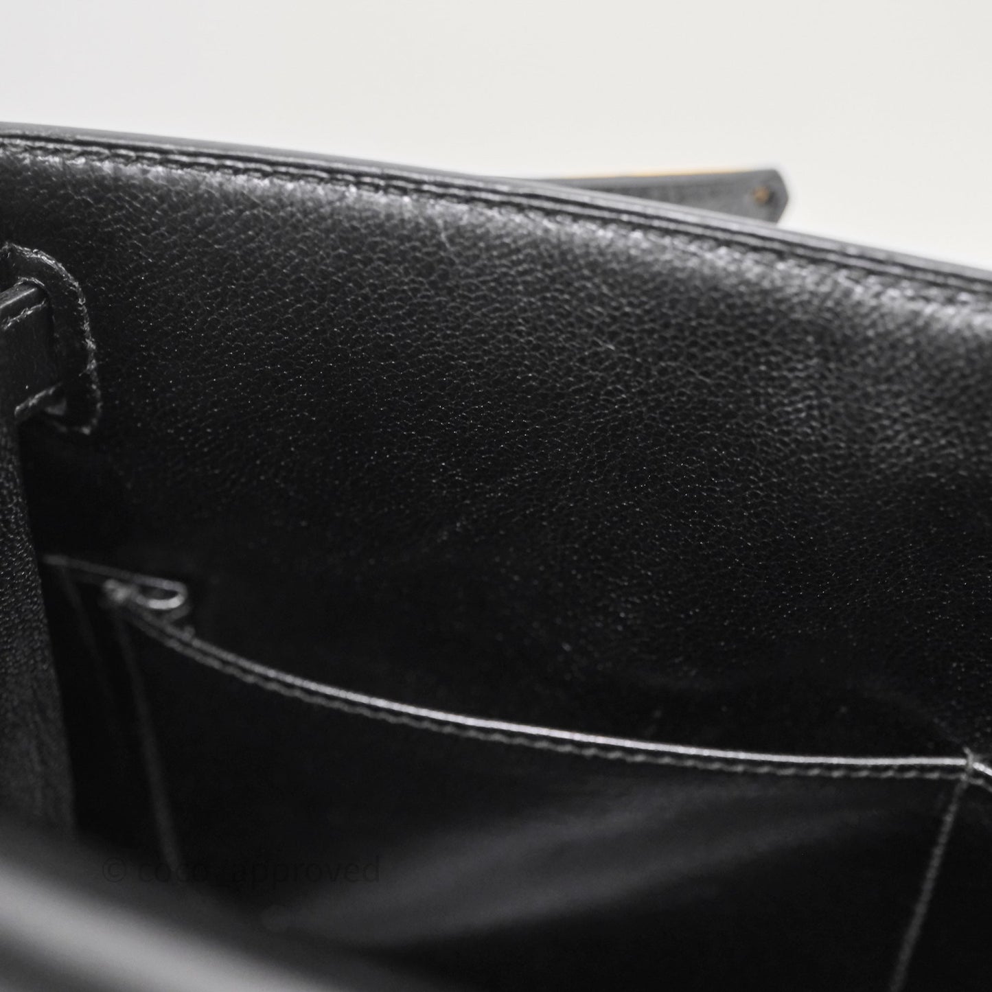 Hermès Vintage Kelly 28 Sellier Black Noir 89 Box Leather Gold Hardware