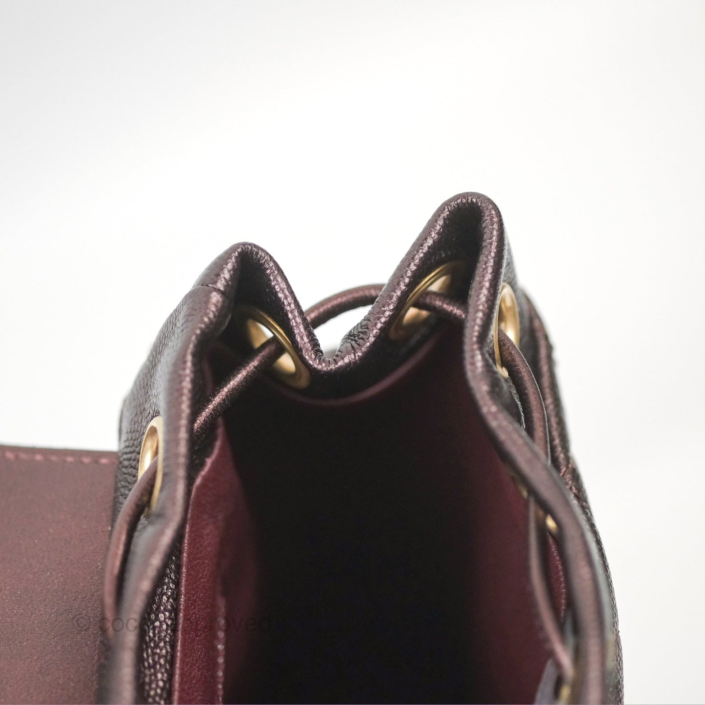 Chanel Quilted Filigree Backpack Iridescent Burgundy Caviar