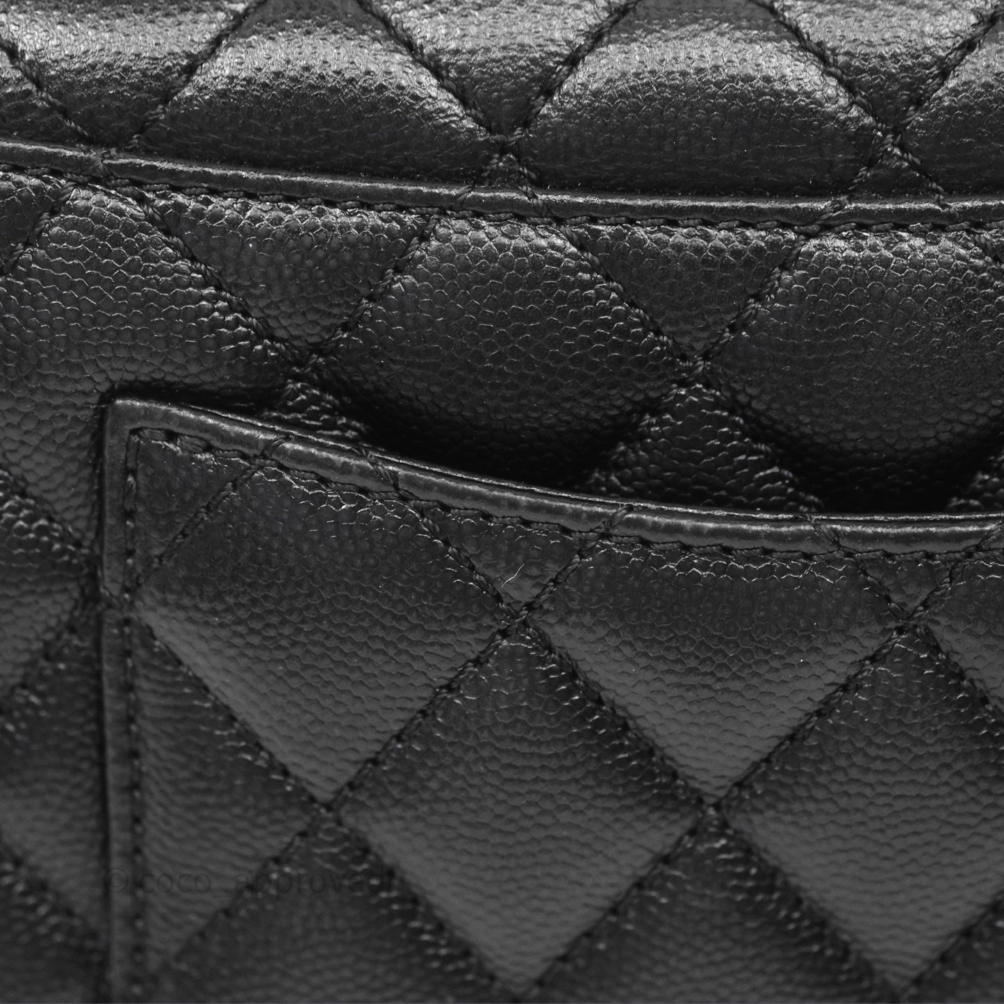 Chanel Small Coco Handle Quilted Black Caviar Gold Hardware