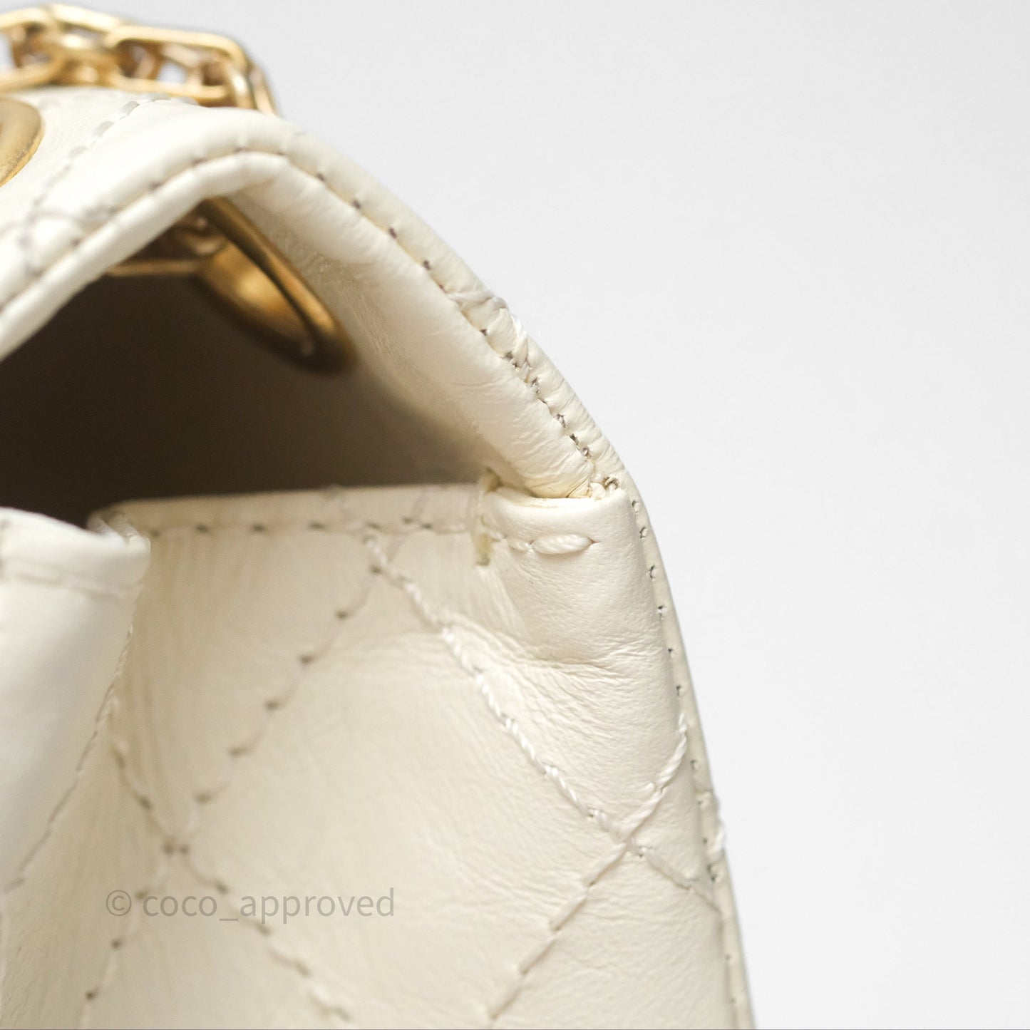 Chanel Mini Reissue 224 White Ivory Aged Calfskin Aged Gold Hardware