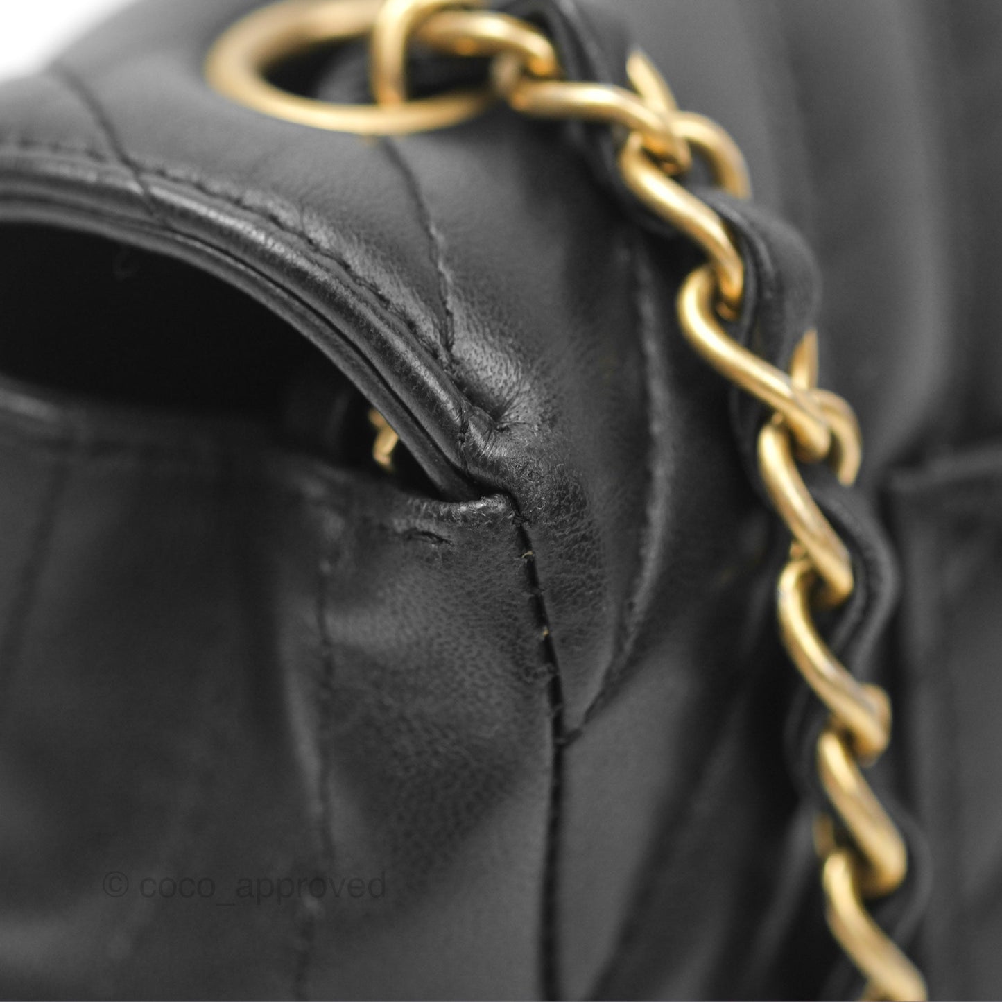Chanel Chevron Mini Rectangular Black Lambskin Aged Gold Hardware