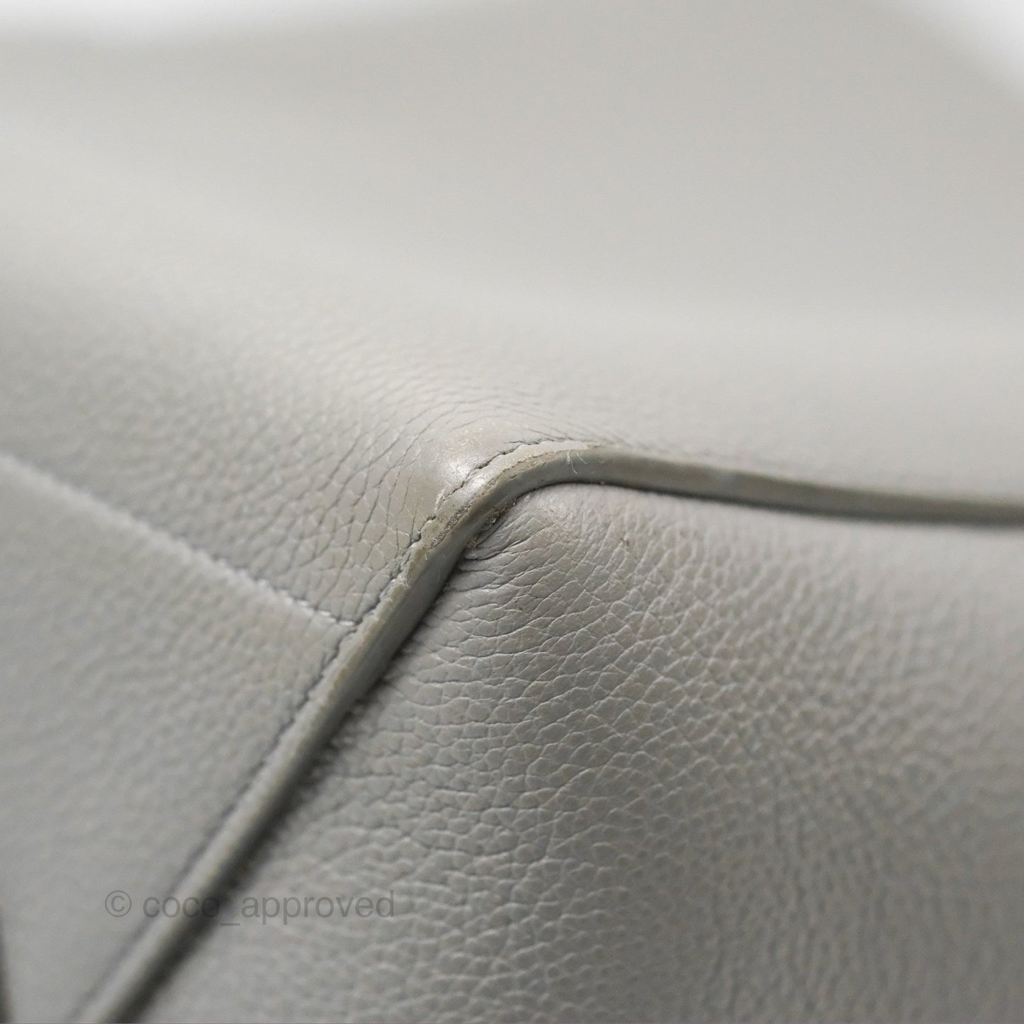 Celine Sangle Bucket Bag Grained Calfskin Grey