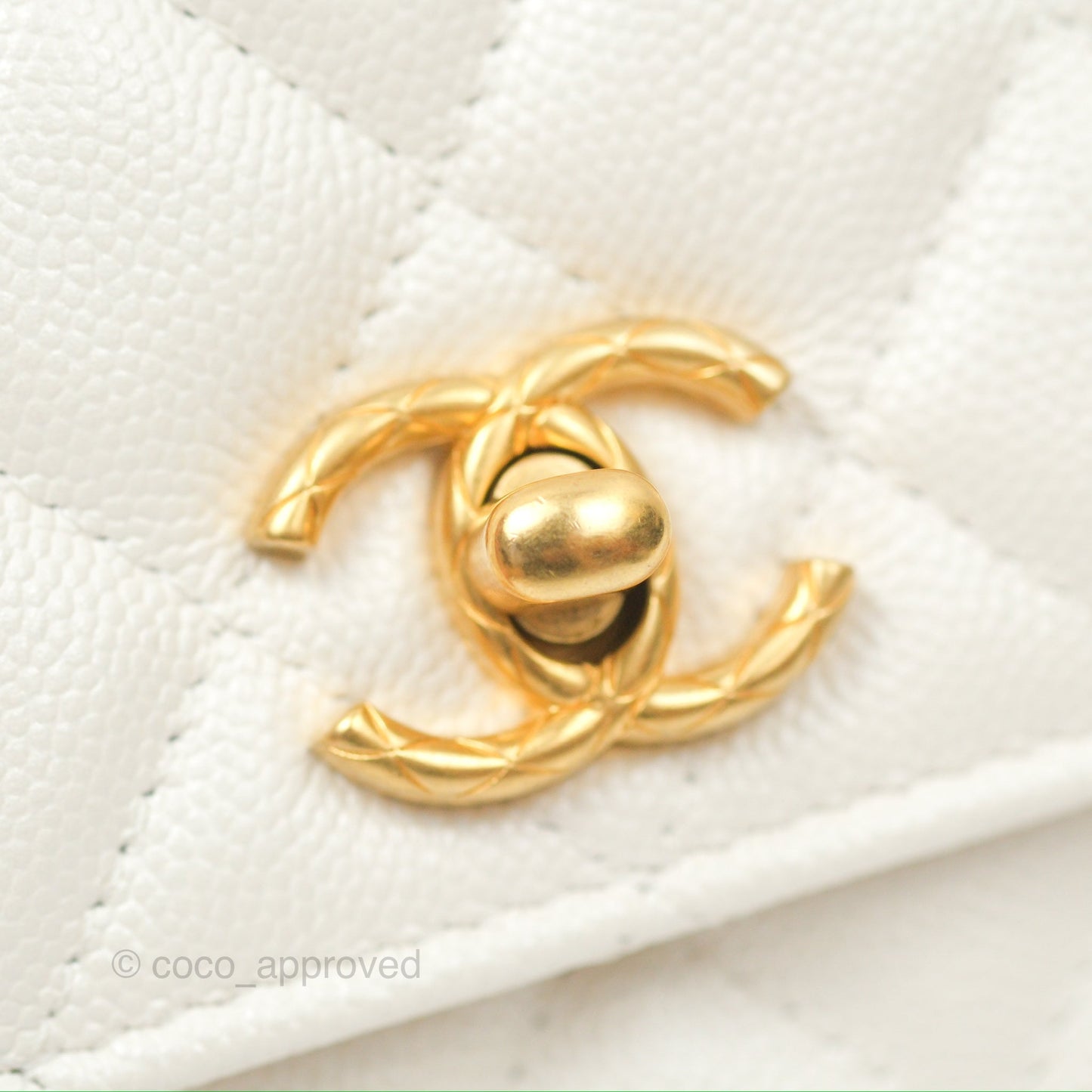 Chanel Wallet On Chain WOC Adjustable CC Chain Iridescent White Caviar Aged Gold Hardware
