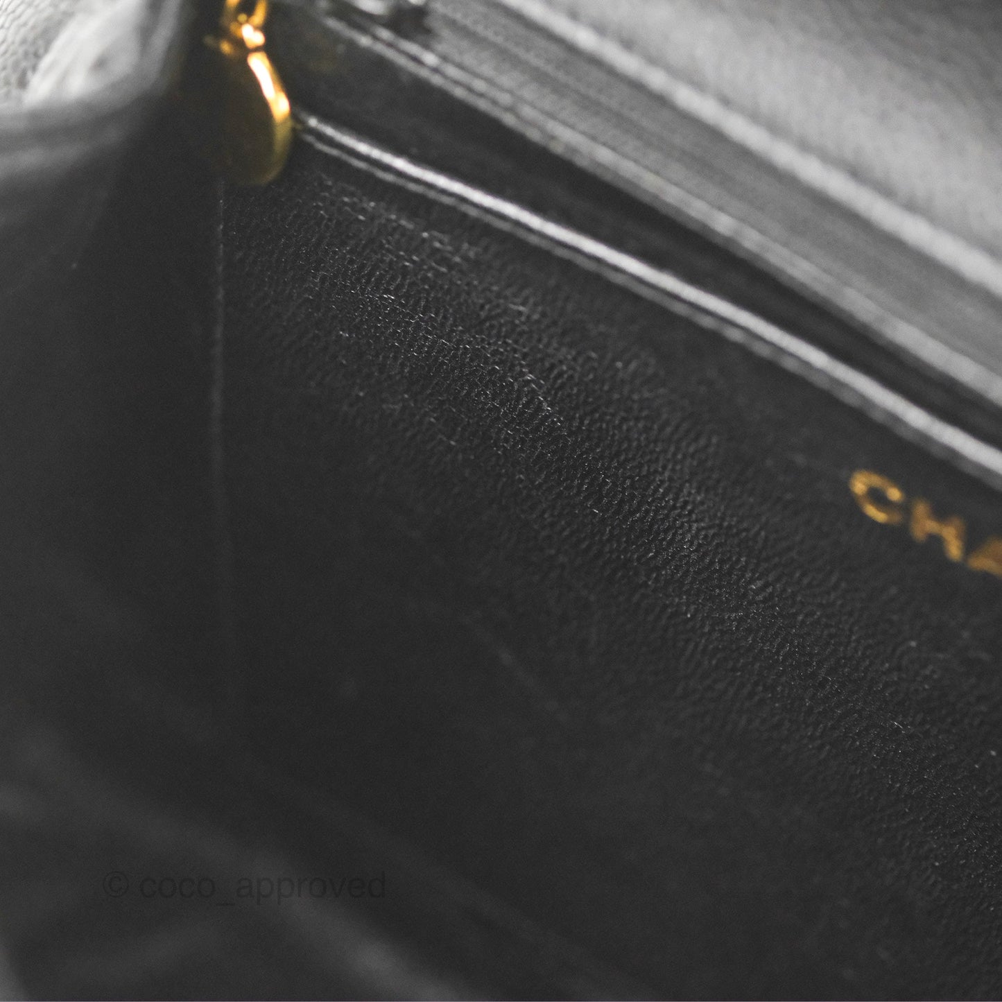 Chanel Vintage Kelly Quilted Flap Bag Black Caviar 24K Gold Hardware
