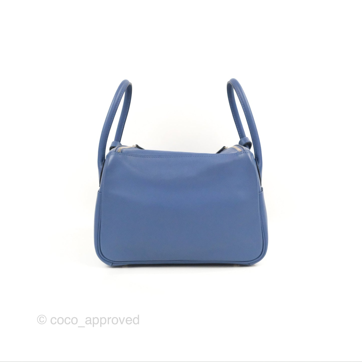 Hermès Lindy 26 Bleu Brighton/ Capucine Swift Palladium Hardware