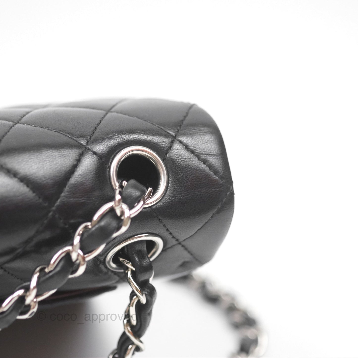 Chanel Small S/M Classic Flap Black Lambskin Silver Hardware