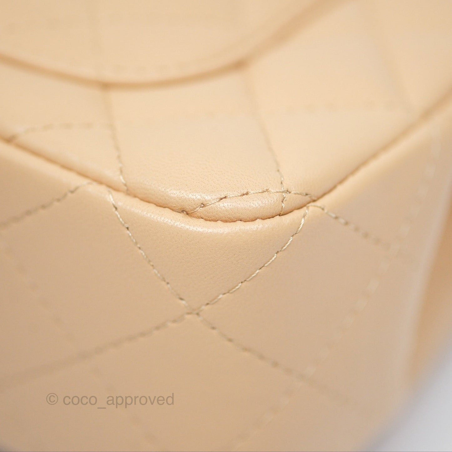 Chanel Quilted Mini Rectangular Beige Lambskin Gold Hardware