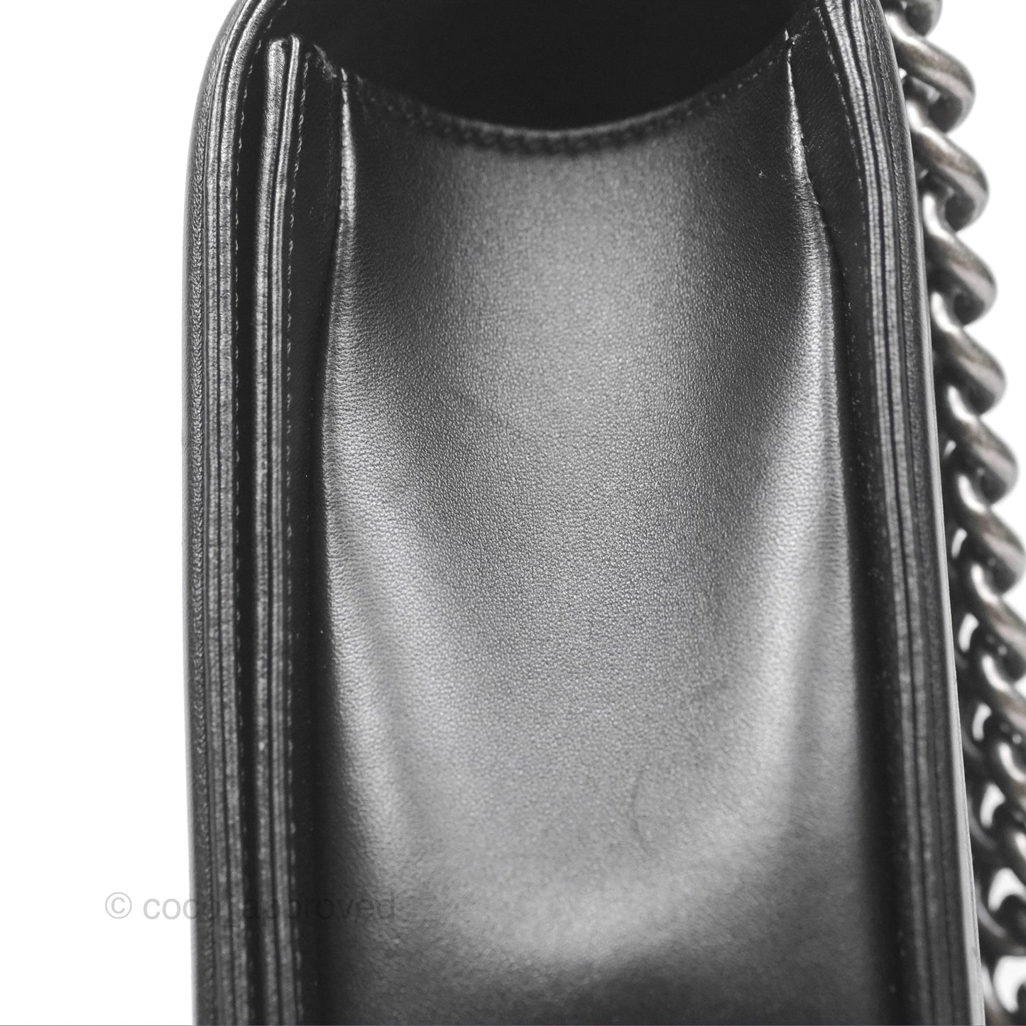 Chanel Quilted New Medium Boy Black Lambskin Ruthenium Hardware