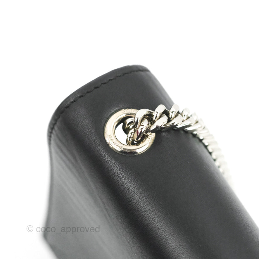 Saint Laurent Medium Kate Tassel Chain Bag Black Smooth Calfskin Silver Hardware