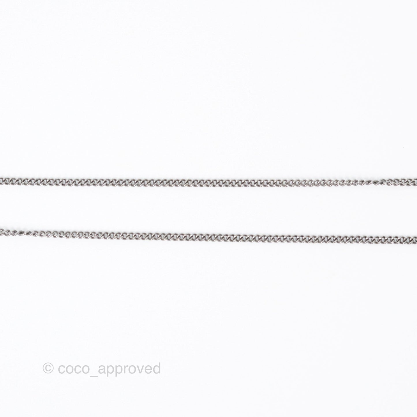 Chanel CC Fabric Sphere Pendant Necklace Gun Metal 13A