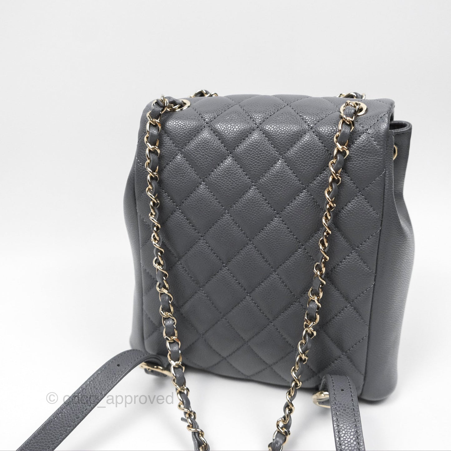 Chanel Duma Backpack Medium Grey Caviar Gold Hardware