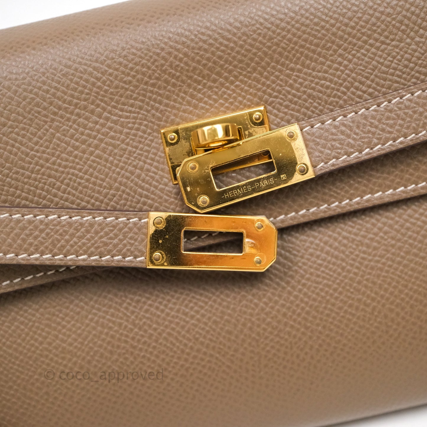Hermès Kelly To Go Wallet Etoupe 18 Epsom Gold Hardware