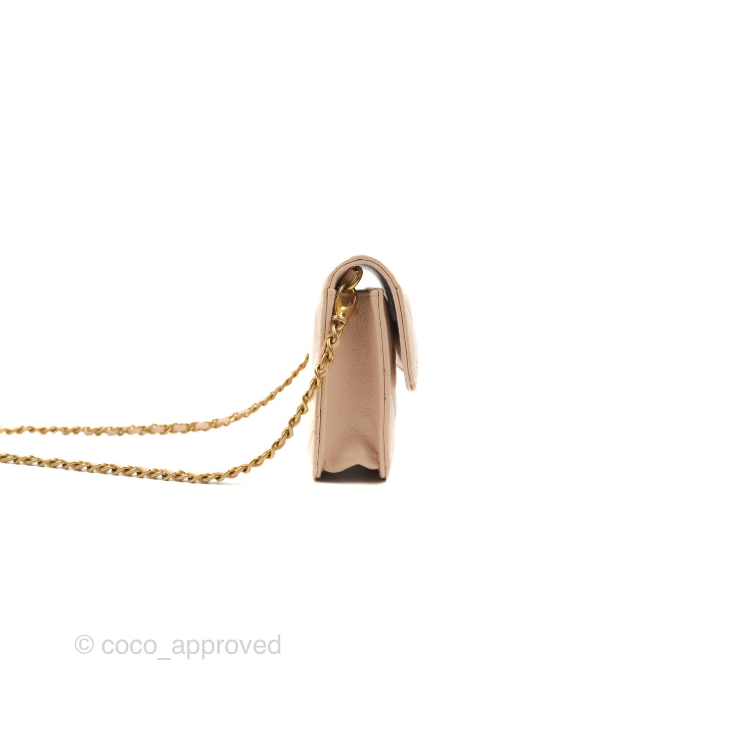 Chanel Mini Pearl Crush Clutch With Chain Belt Rose Clair Pink Lambskin Aged Gold Hardware