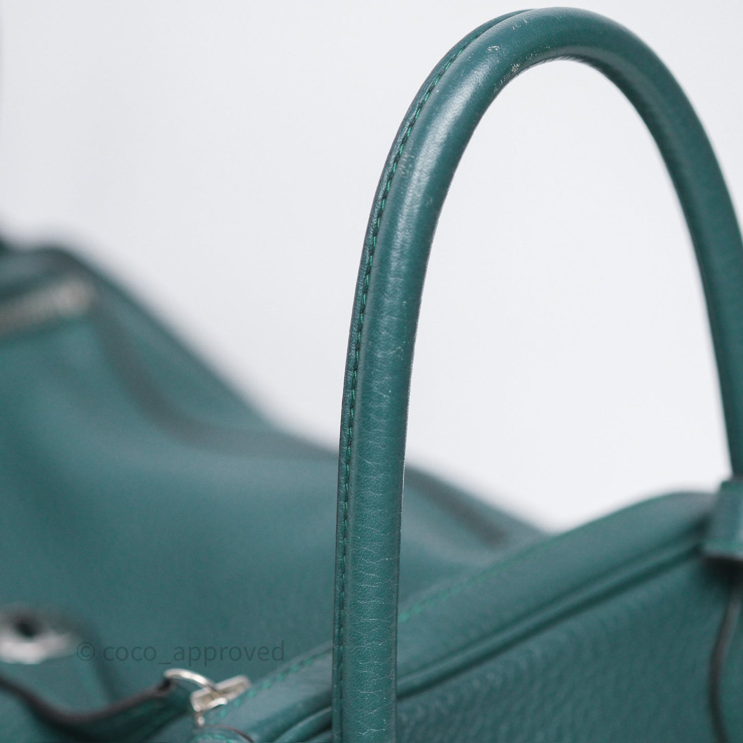 Hermès Lindy 30 Malachite Z6 Clemence Palladium Hardware