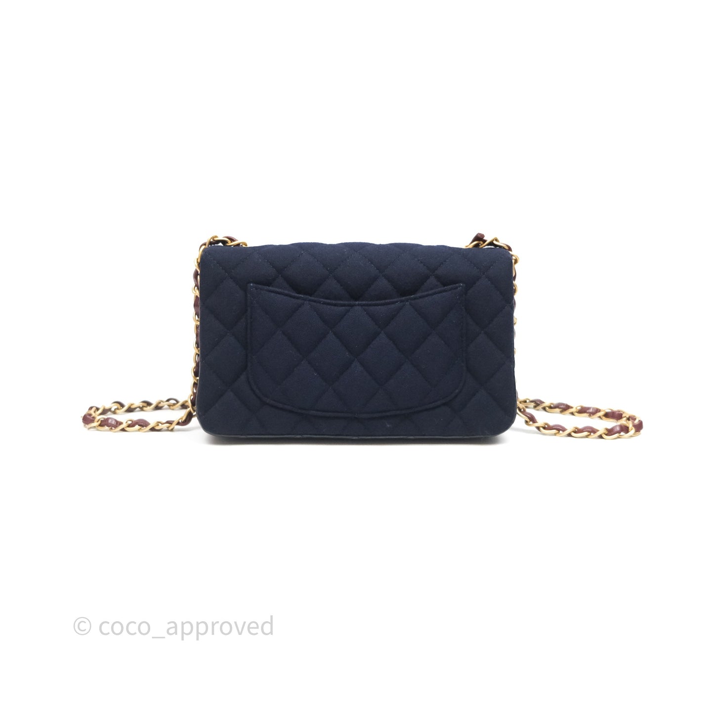 Chanel Paris-Hamburg Charms Mini Rectangular Flap Navy Wool 18C