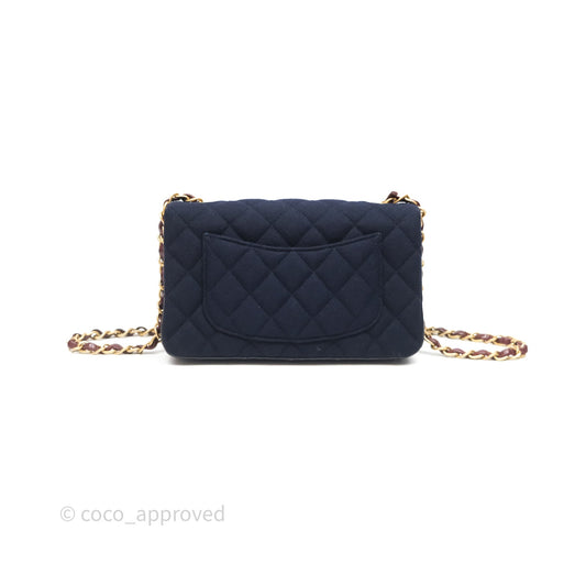 Chanel Paris-Hamburg Charms Mini Rectangular Flap Navy Wool 18C