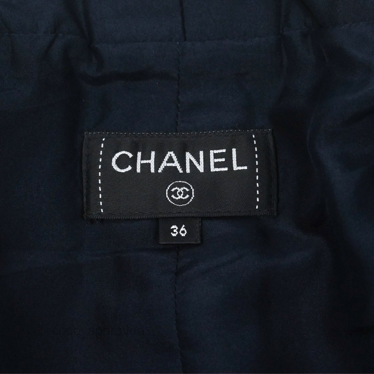 Chanel Tweed Skirt Navy Size 36
