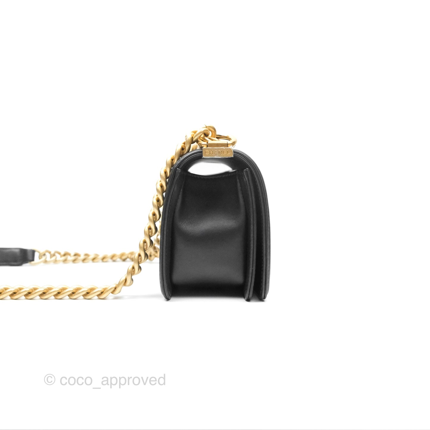 Chanel Small Boy Black Calfskin Gold Hardware