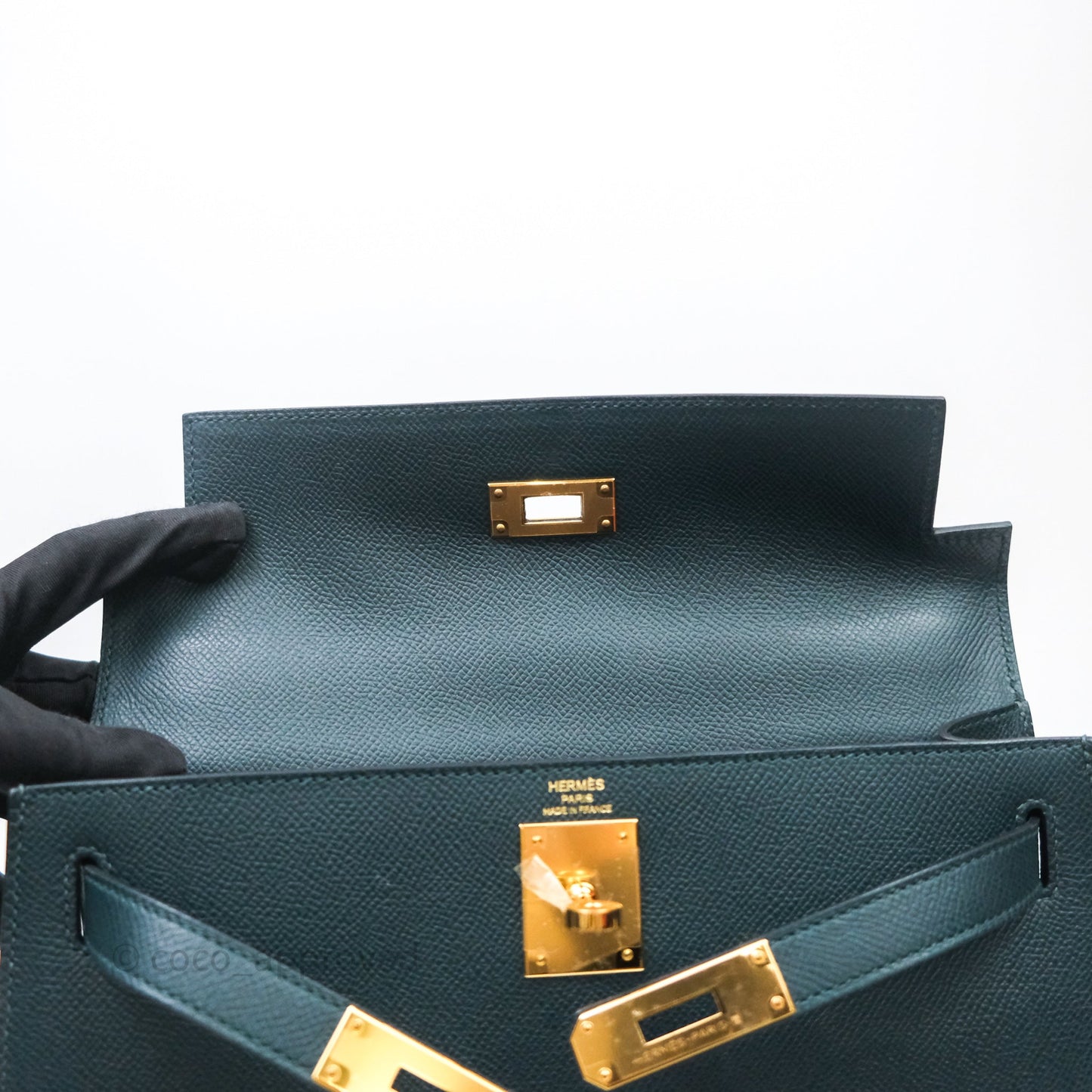 Hermès Kelly 28 6O Vert Cyprès Epsom Gold Hardware
