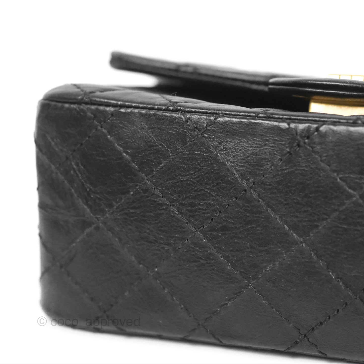 Chanel Mini Reissue 224 Black Aged Calfskin Aged Gold Hardware