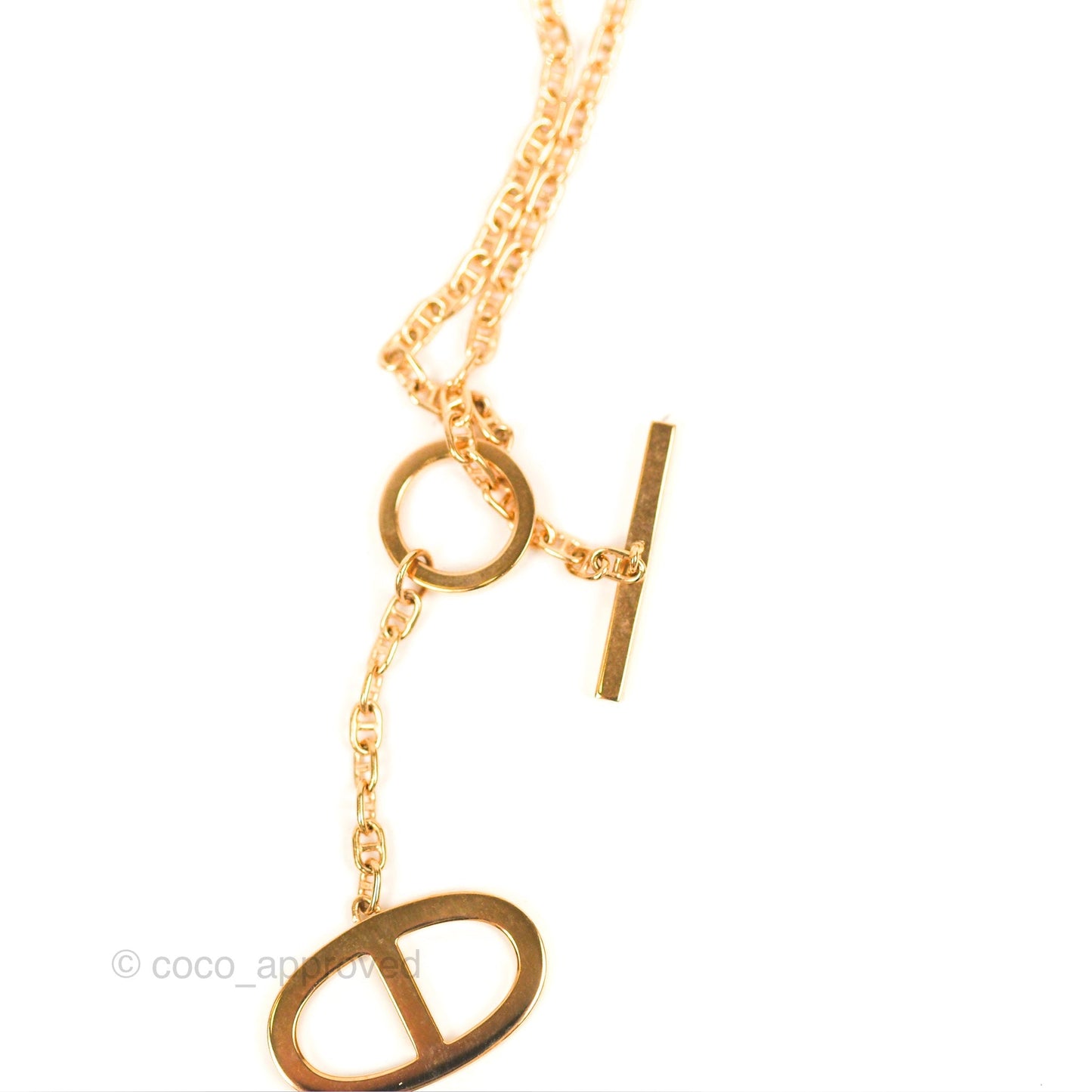 Hermès Chaine D'ancre Contour Pedant Large Model Diamonds Rose Gold