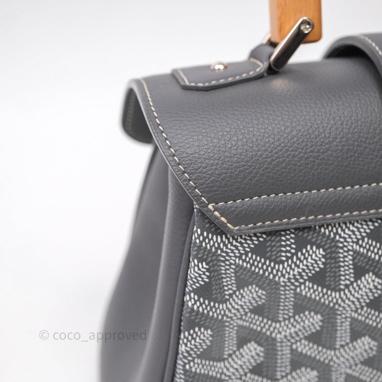 Goyard Saïgon Mini Bag Chevroches Calfskin Grey Silver Hardware