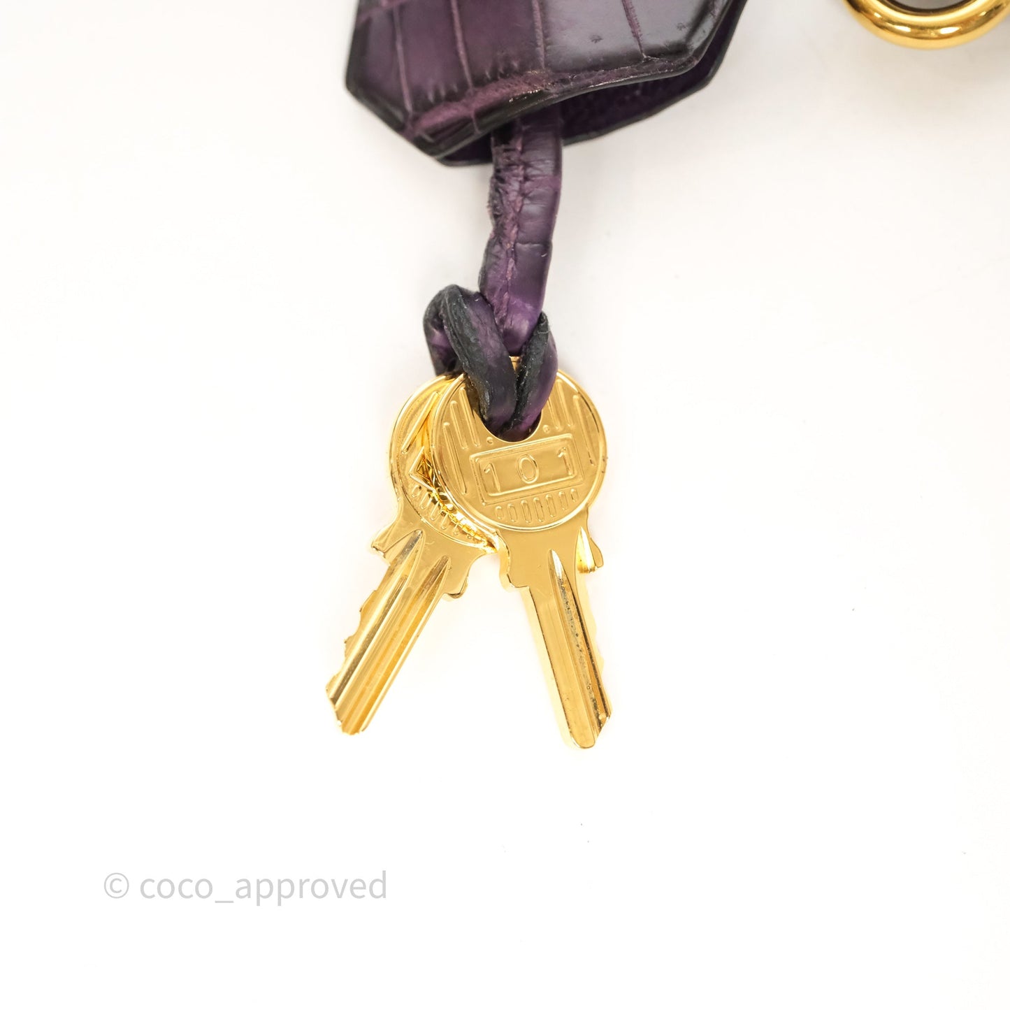 Hermès Kelly 28 Purple Crocodile Gold Hardware