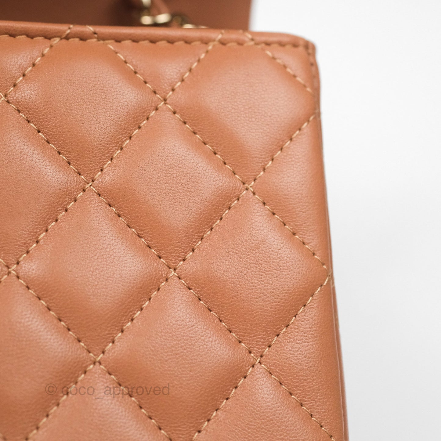Chanel Quilted Mini Rectangular Flap Caramel Lambskin Gold Hardware