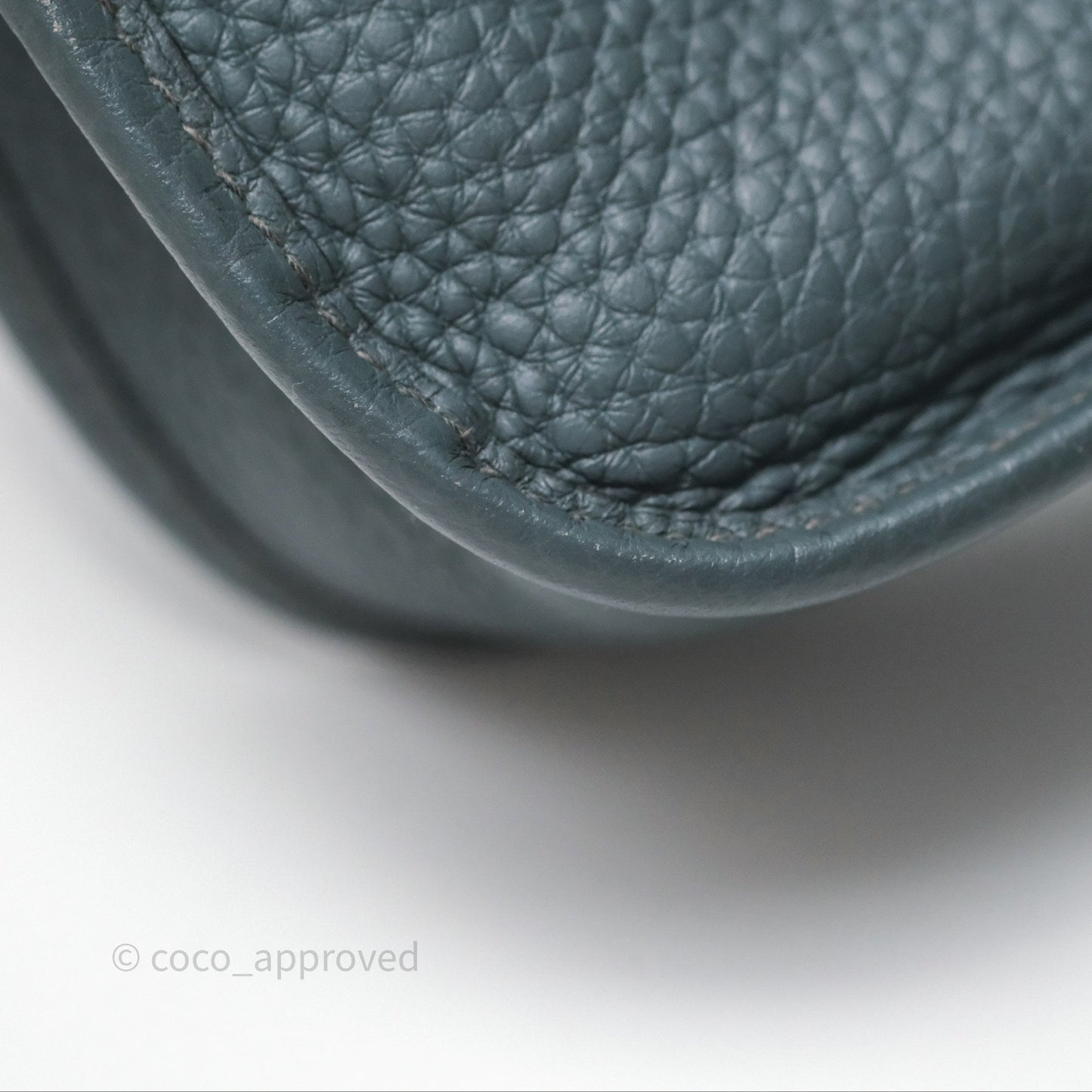Hermès Mini Evelyne 16 Bleu Orage Y7 / Bleu Brume T0 Clemence Gold Hardware