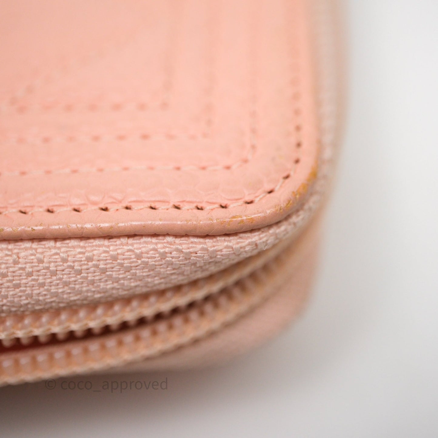 Chanel Boy Zip Long Wallet Pink Caviar Gold Hardware