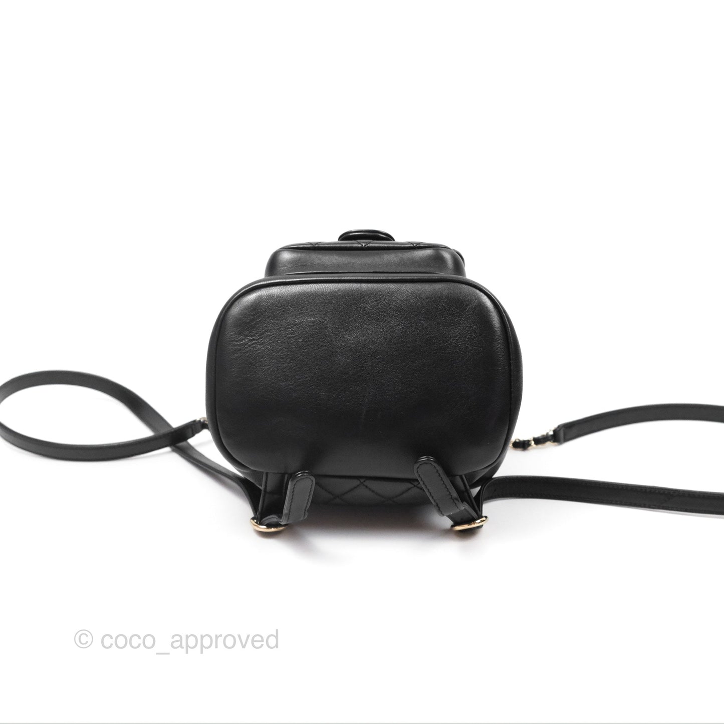 Chanel Quilted Small Duma Drawstring Backpack Black Lambskin