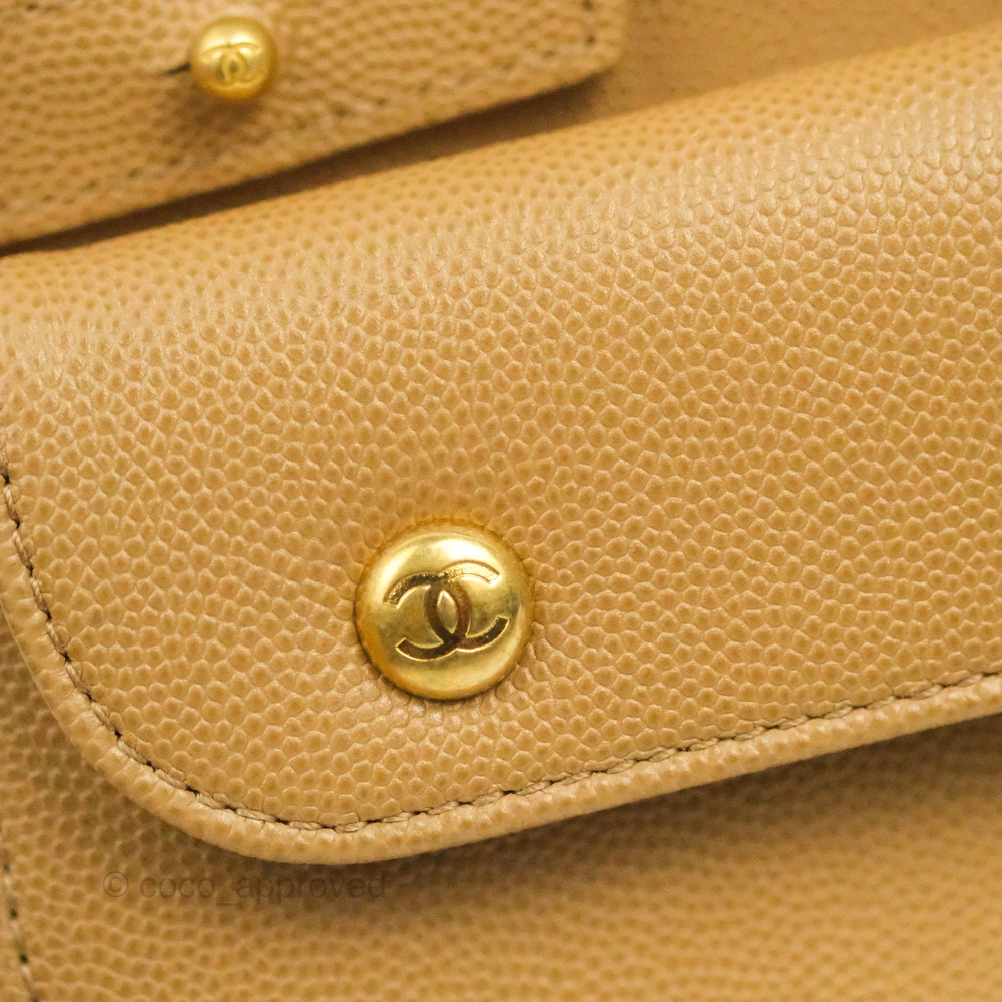 Chanel Mini Messenger Bag Beige Caviar Gold Hardware 21K