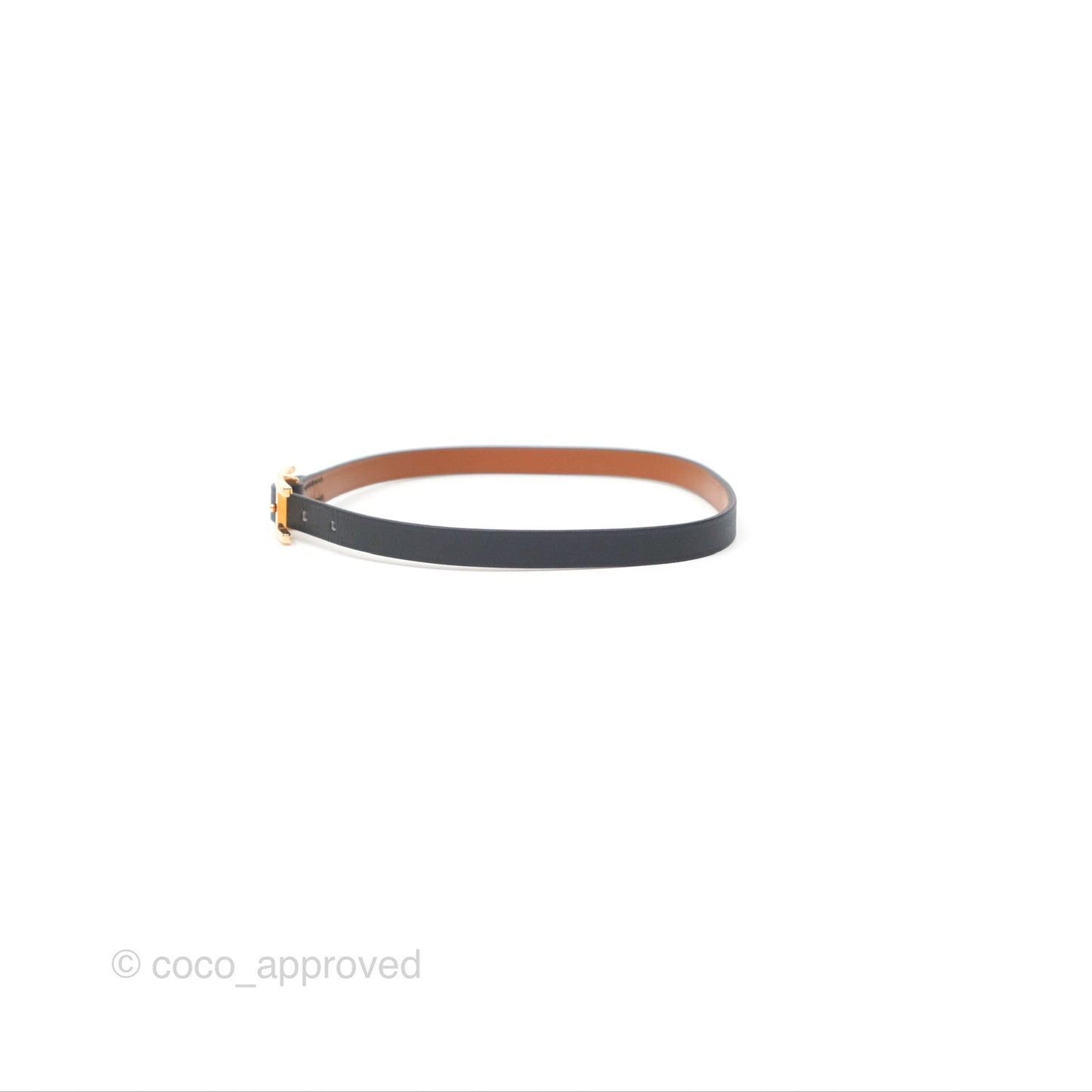 Hermès Behapi Double Tour Bracelet in Noir Swift Rose Gold Hardware