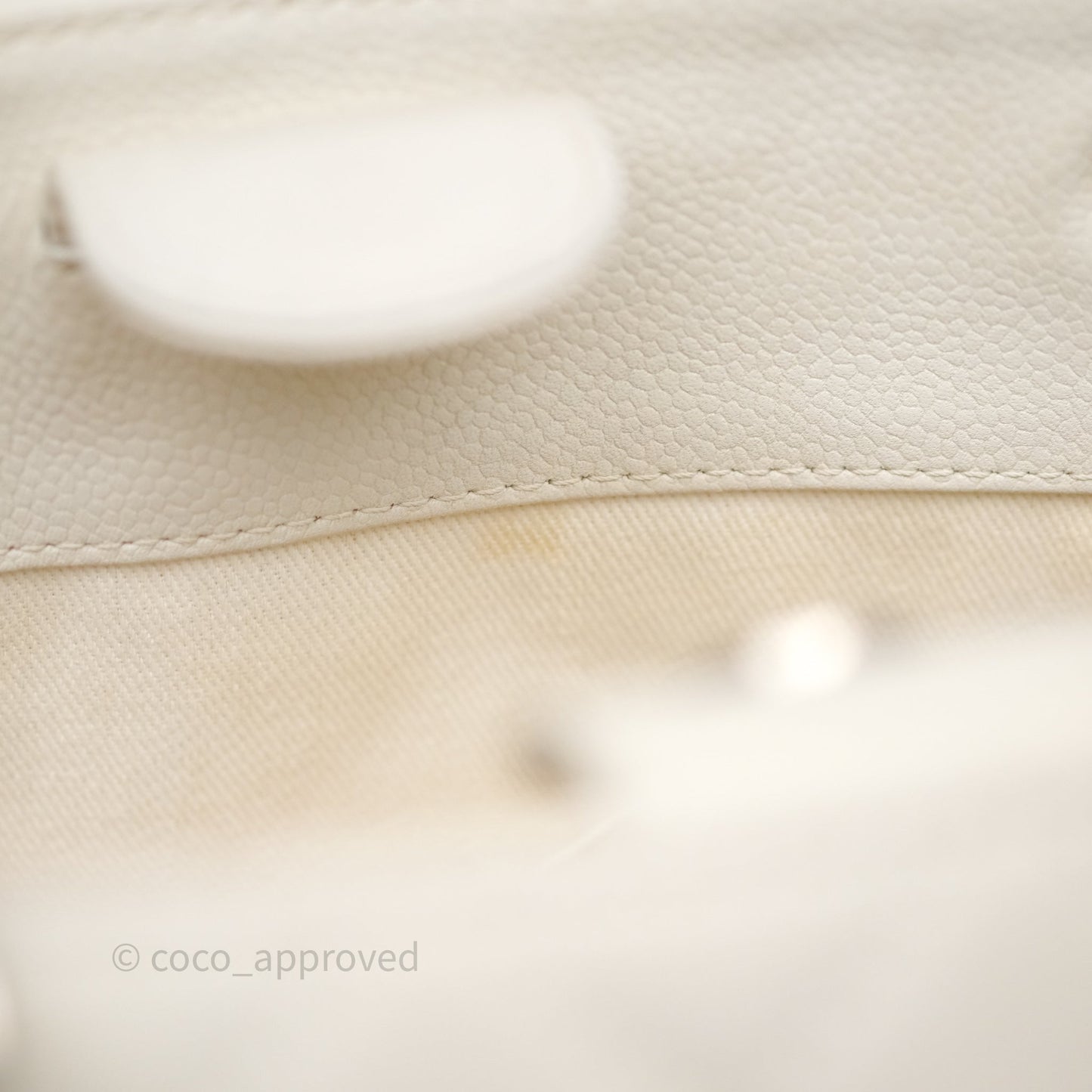 Chanel Vertical GST White Caviar Silver Hardware
