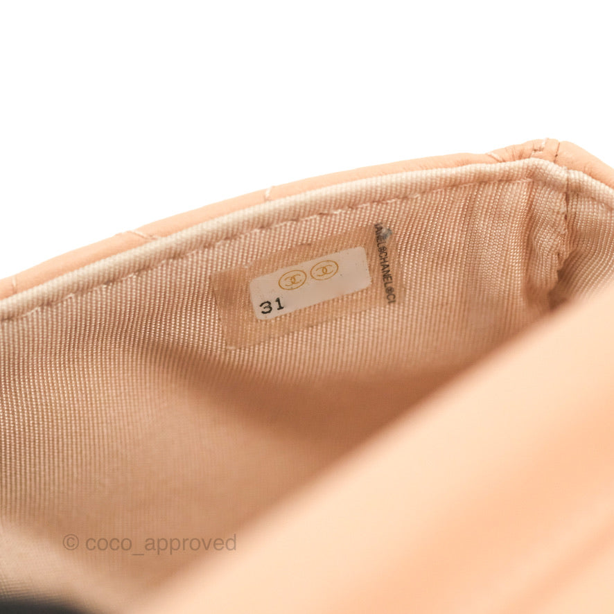 Chanel Clutch with Chain Beige Pink Calfskin Aged Gold Hardware