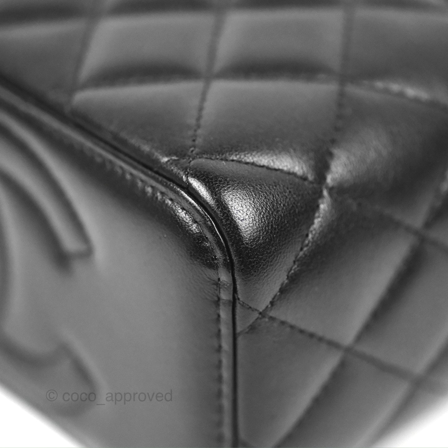 Chanel Vanity Rectangular Top Handle Black Lambskin Gold Hardware