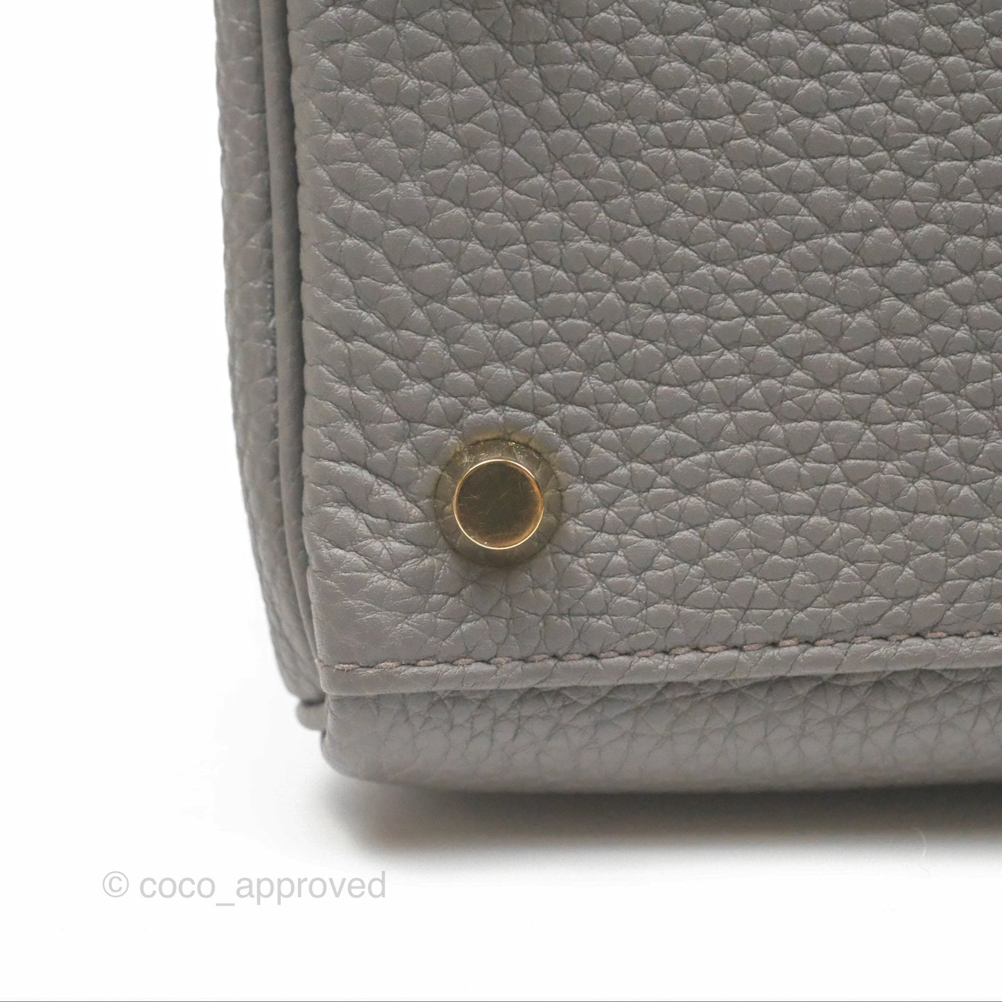 Hermès Retourne Kelly 25 Gris Etain 8F Togo Gold Hardware