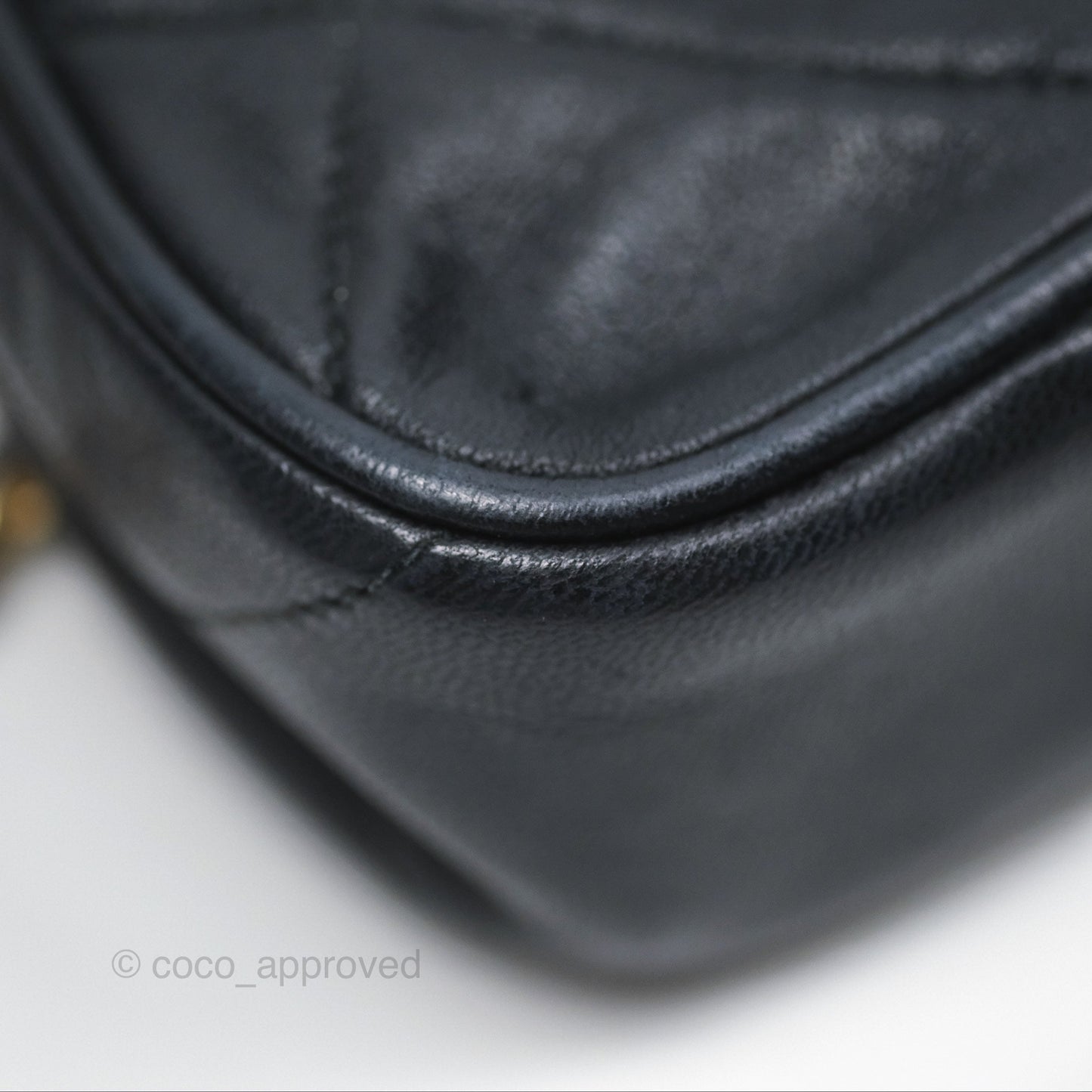 Chanel Vintage Mini Clutch with Chain Black Lambskin Gold Hardware