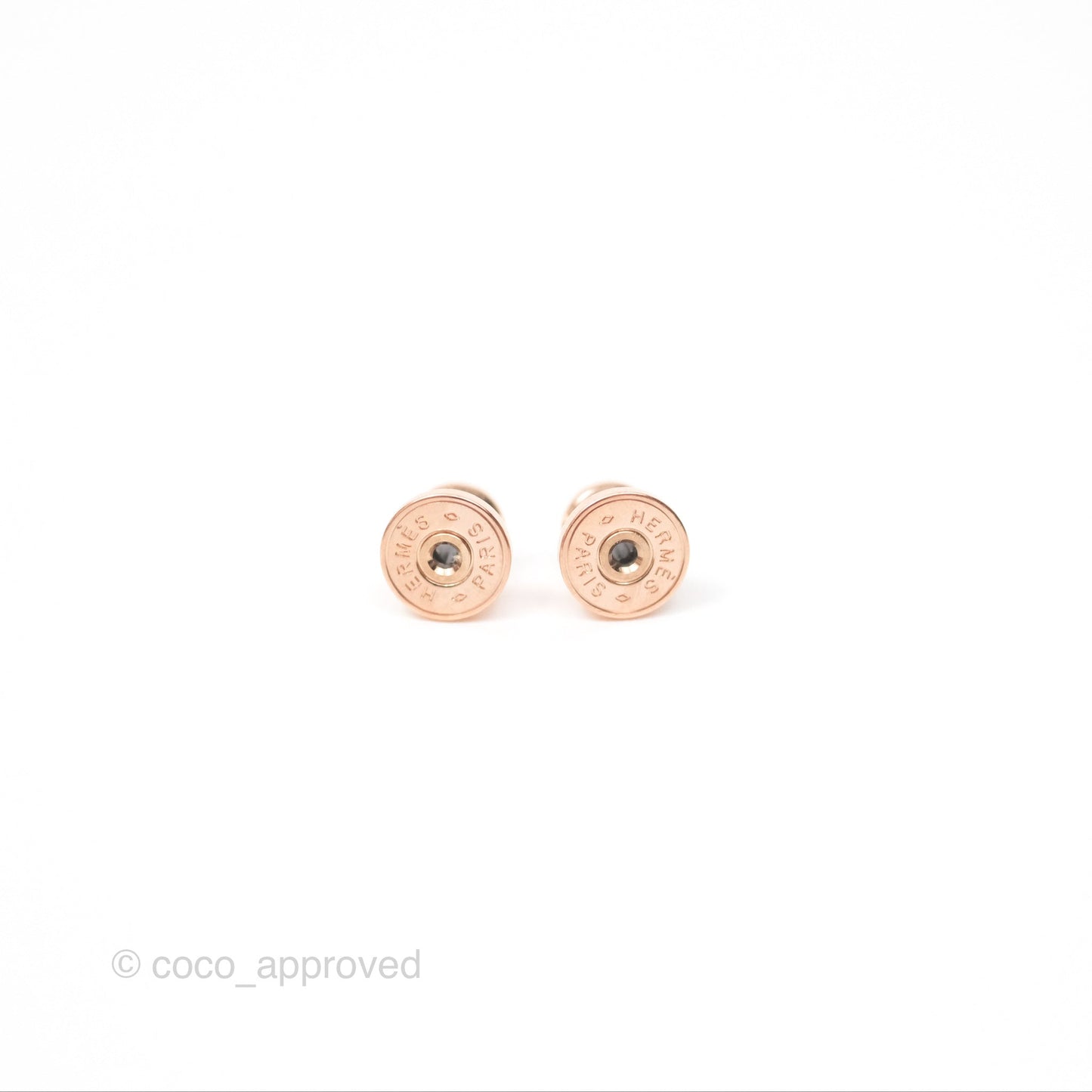Hermès Mini Pop H Earrings Marron Glace Rose Gold