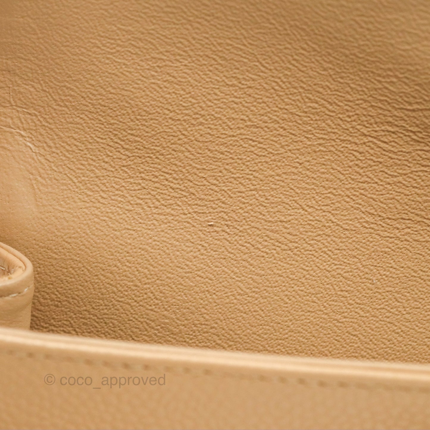 Chanel Classic M/L Medium Flap Quilted Beige Caviar Gold Hardware