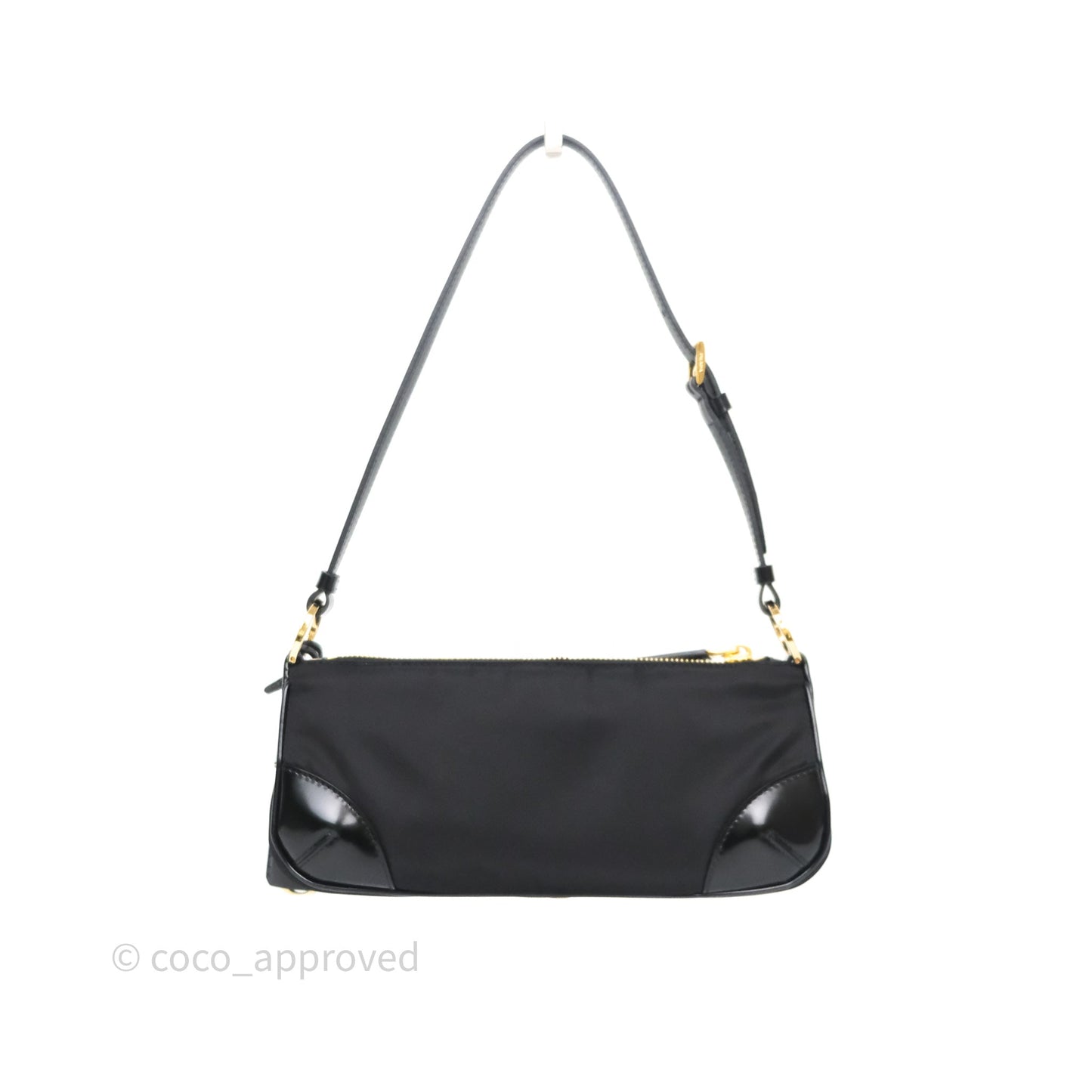 Prada Re-Edition 2002 Re-Nylon Small Shoulder Bag Black Gold Hardware