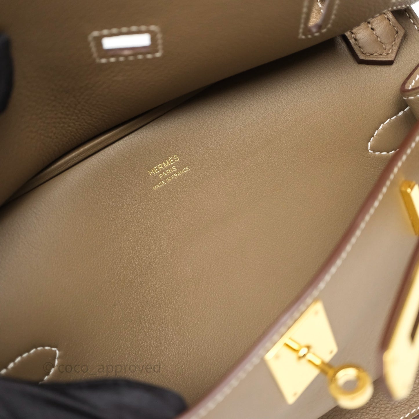 Hermès Mini Jypsiere Etoupe 18 Evercolor Gold Hardware