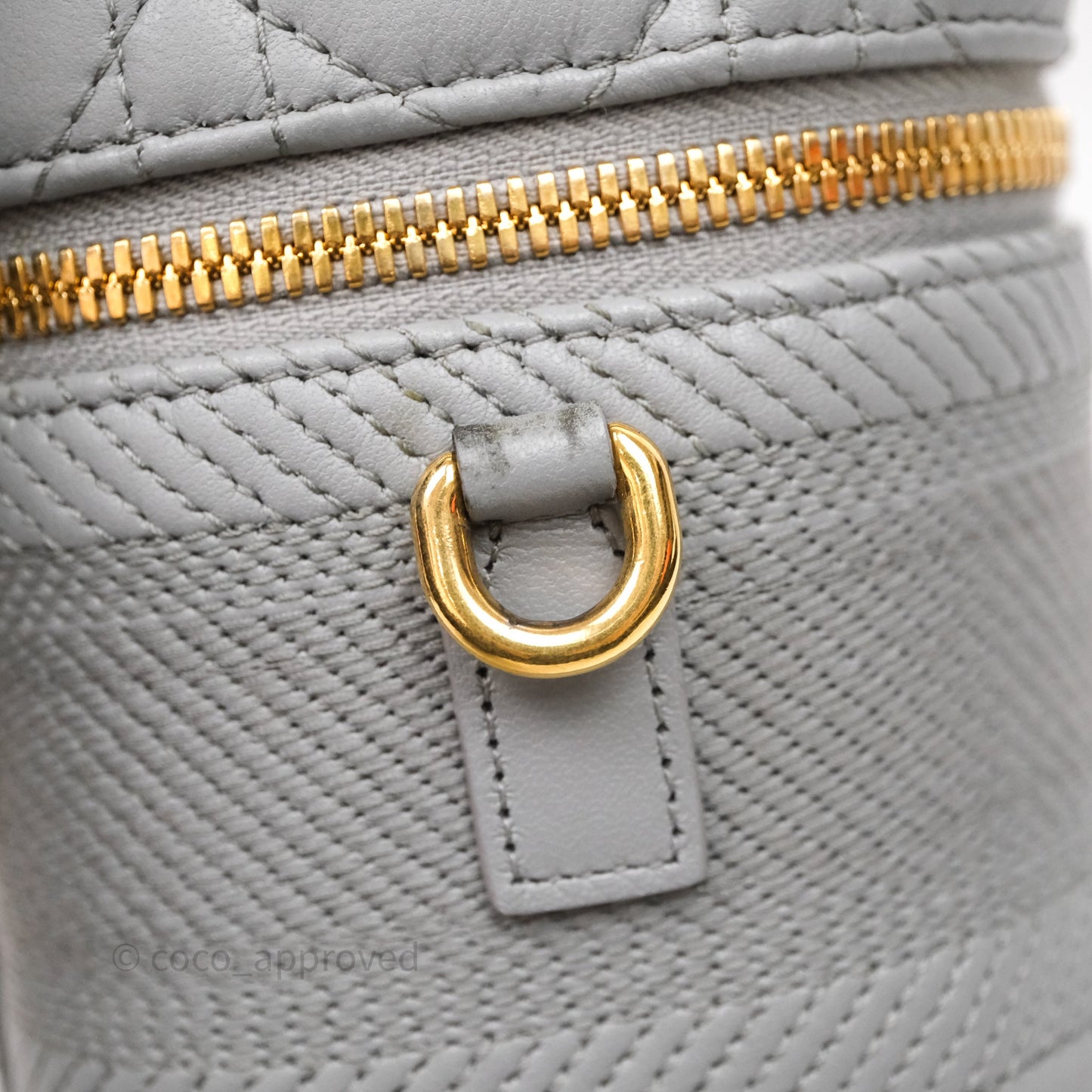 Christian Dior Small Diortravel Vanity Case Grey Lambskin Cannage