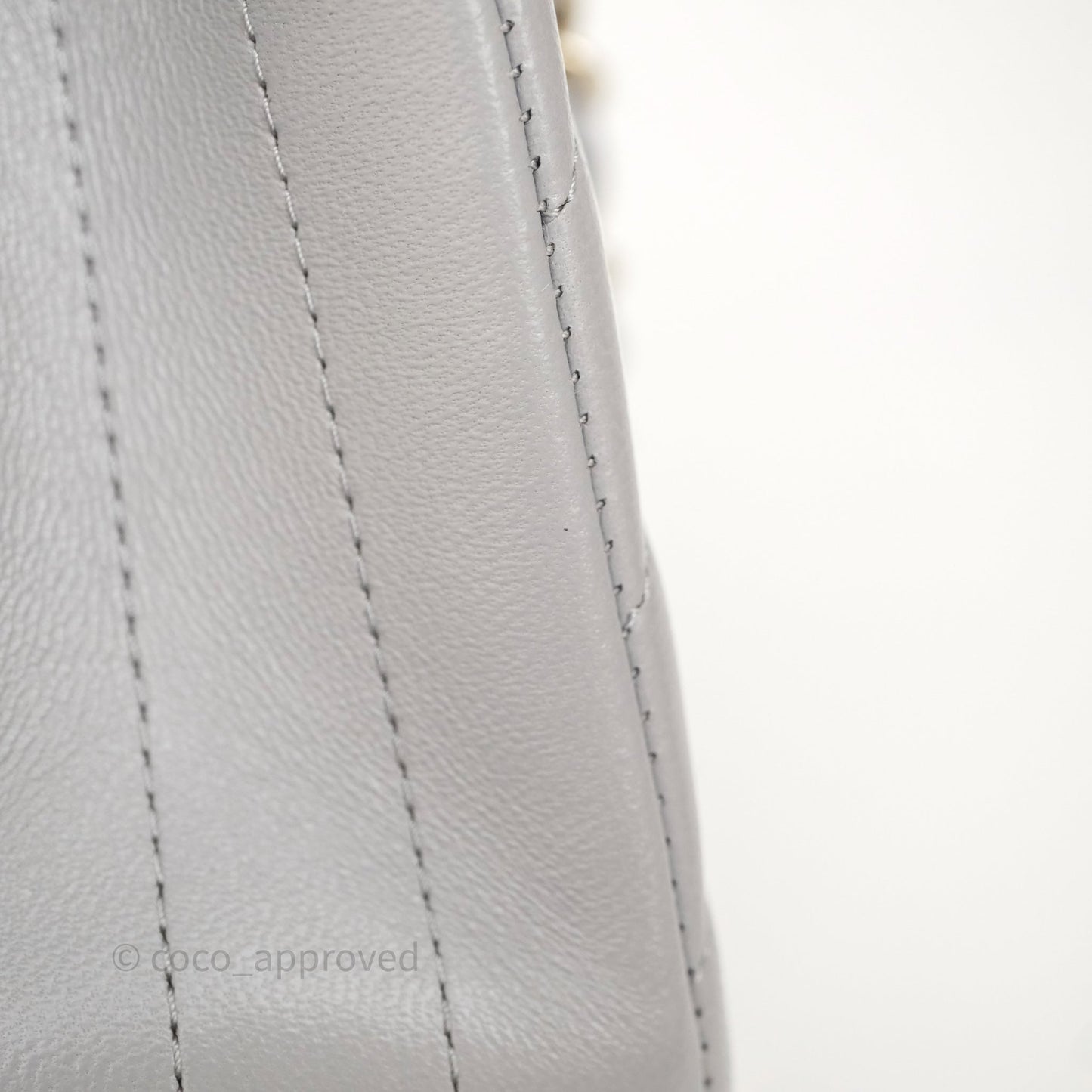 Chanel Mini Rectangular Chevron Grey Lambskin Light Gold Hardware