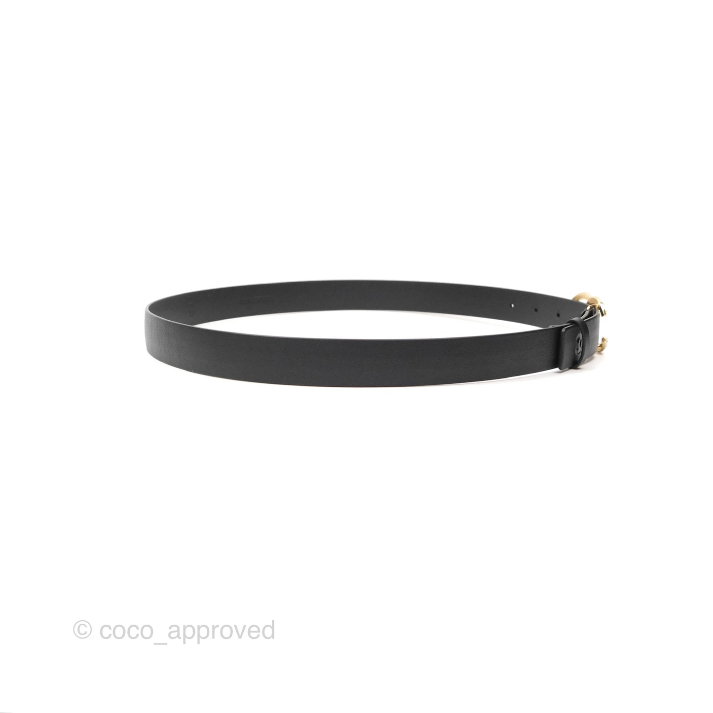 Chanel Crystal CC Belt Black Size 80 24C