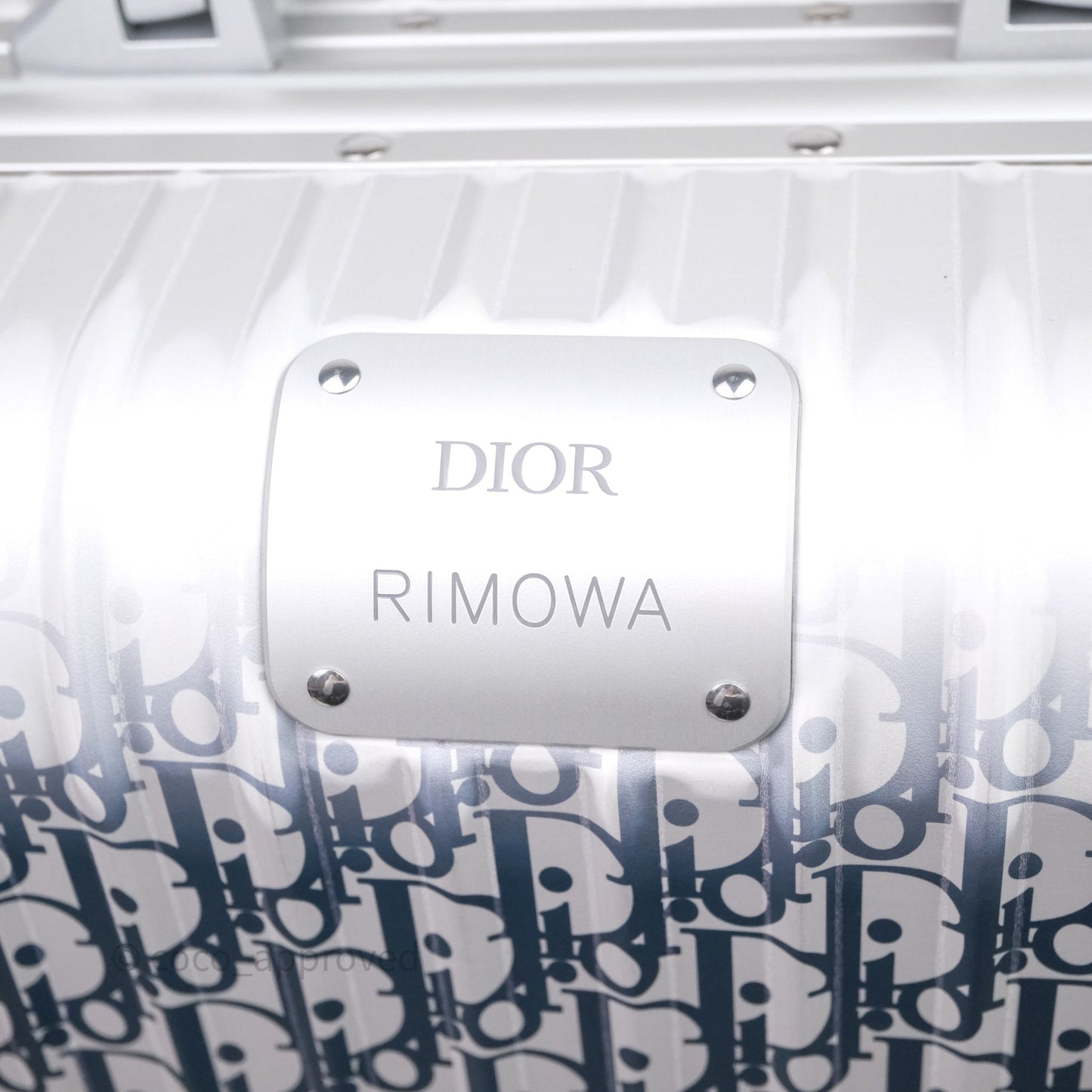 Dior x Rimowa Carry-On Suitcase Gradient Blue Dior Oblique Aluminum