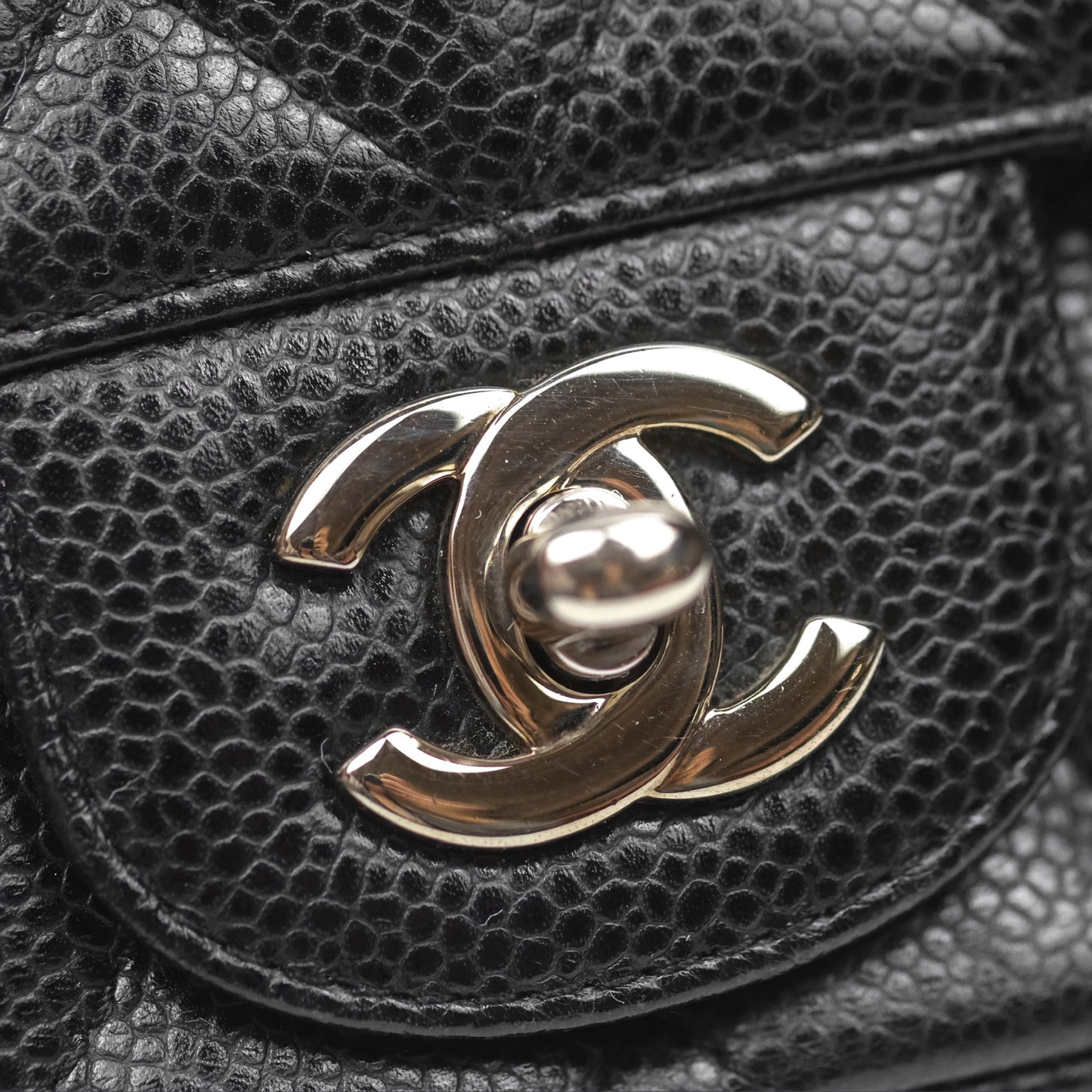 Chanel Mini Square Flap Quilted Black Caviar Silver Hardware