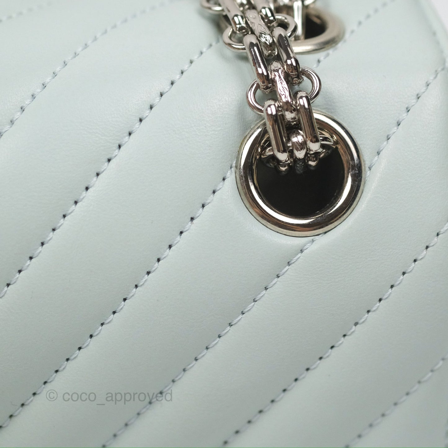 Chanel Mini Reissue 224 Blue Aged Calfskin Silver Hardware