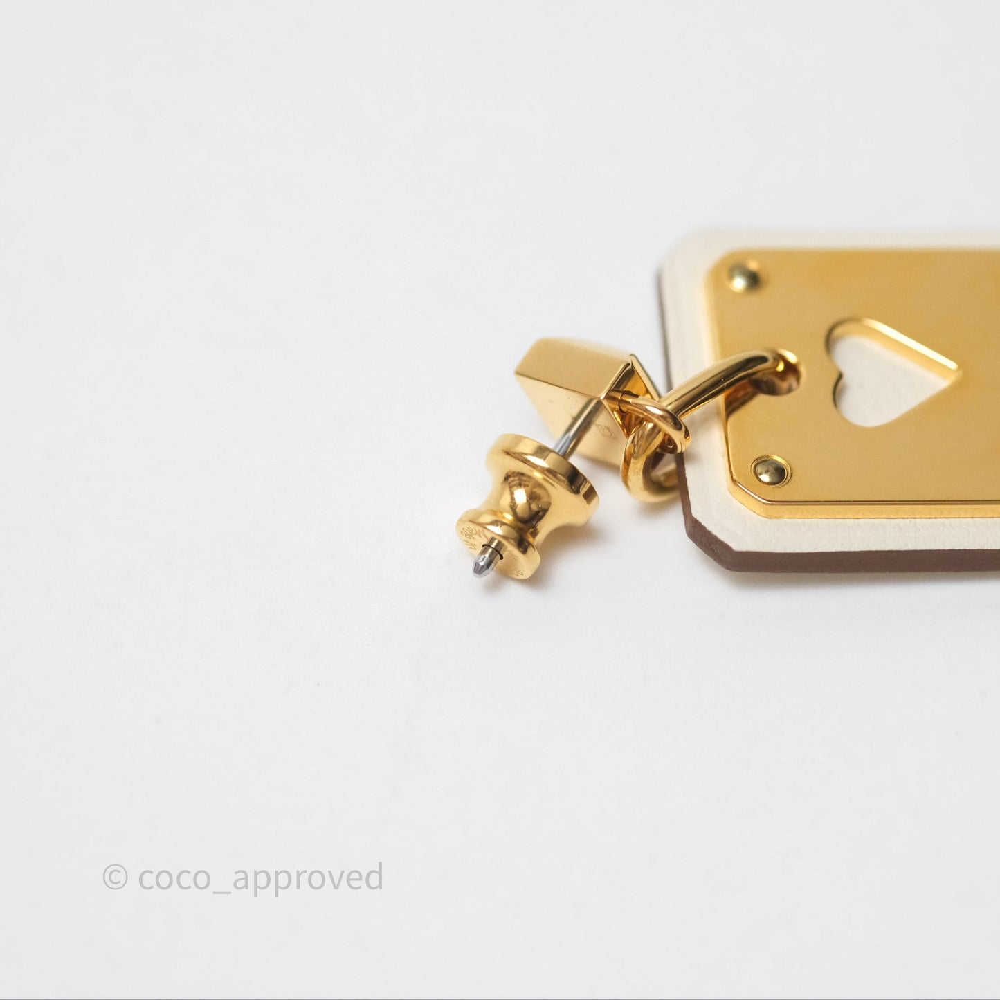 Hermès As De Coeur Drop Earrings Nata Swift Gold Hardware